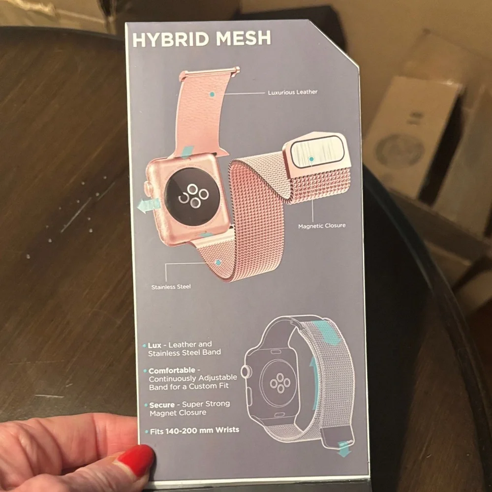 Hybrid Mesh Pink Apple Watch Band